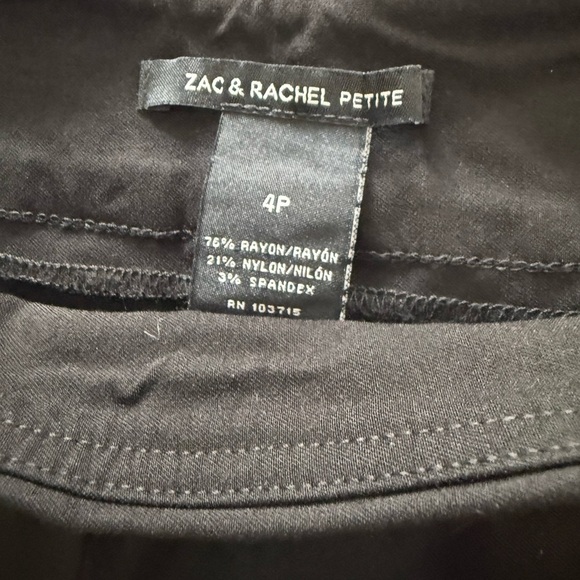 Zac & Rachel Black Pants with Gold Accents size 4p - Picture 4 of 8